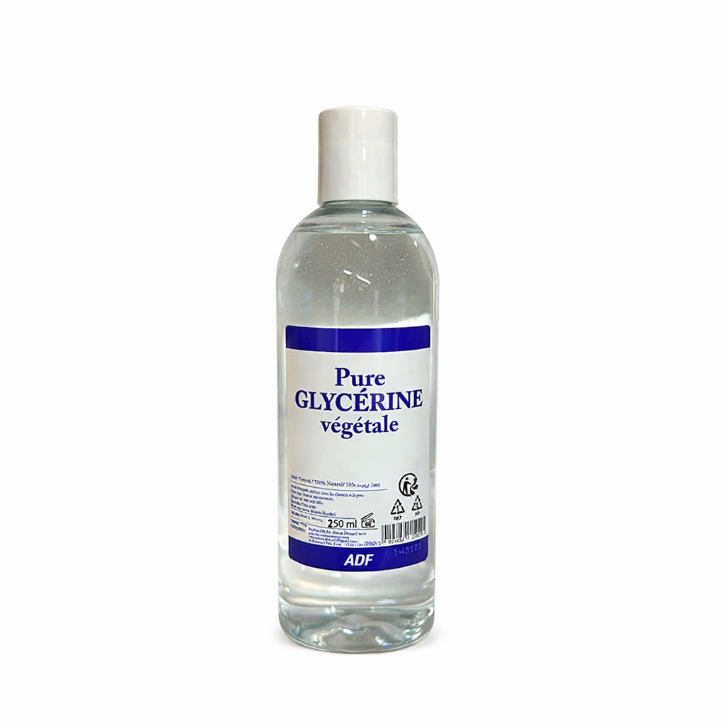 Bottle of ADF pure glycerine on a white background by ABS France Wholesale