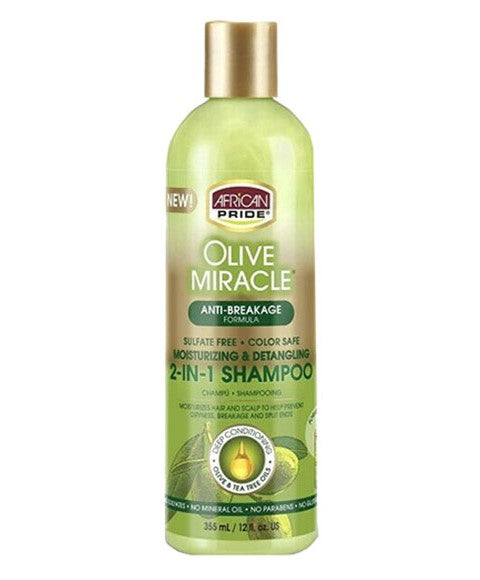 African Pride Olive Miracle 2 in 1 Shampoo & Conditioner 355ml