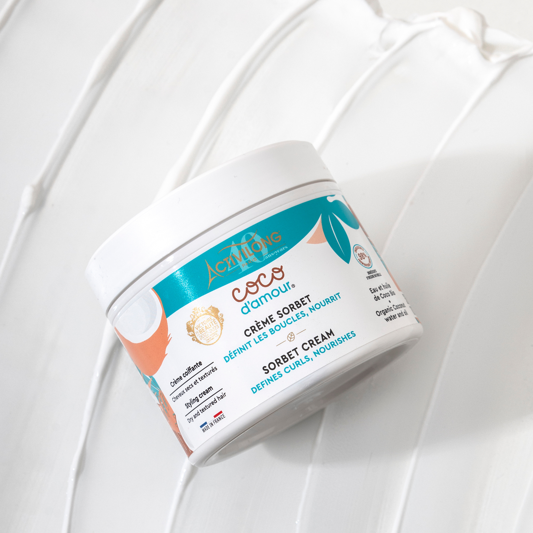 ACTIVILONG COCO D’AMOUR Crème Sorbet 300ml Jar by ABS France Wholesale on a white background