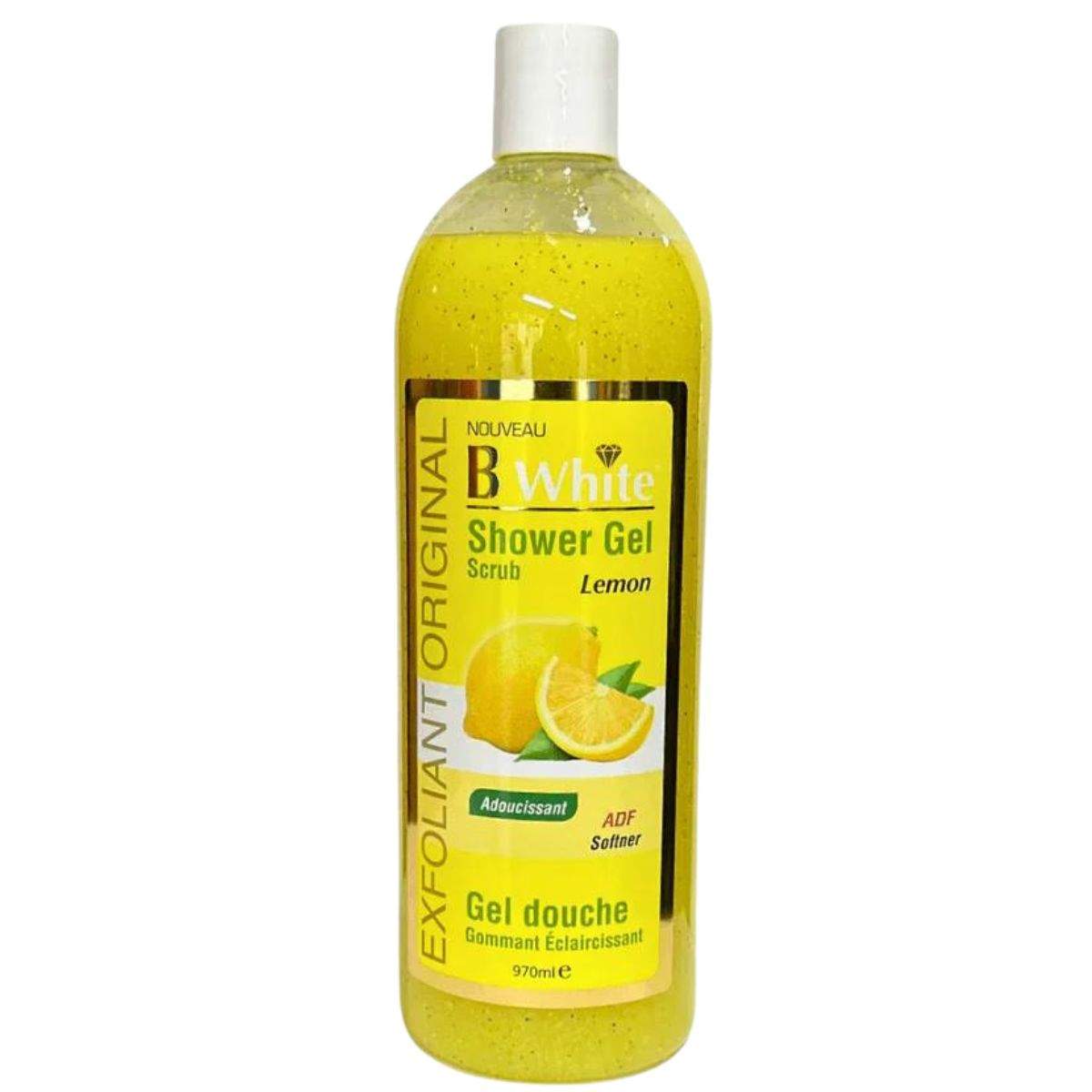B White Lemon Shower Gel bottle on a white background by ABS France Wholesale