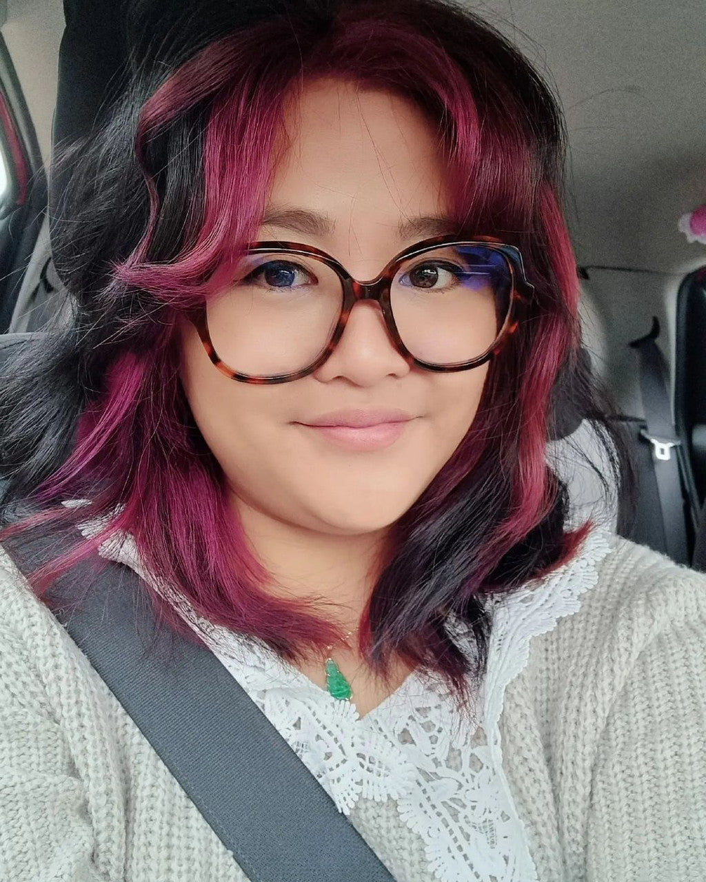Crazy Color's person with glasses and dark pink hairs by ABS France Wholesale