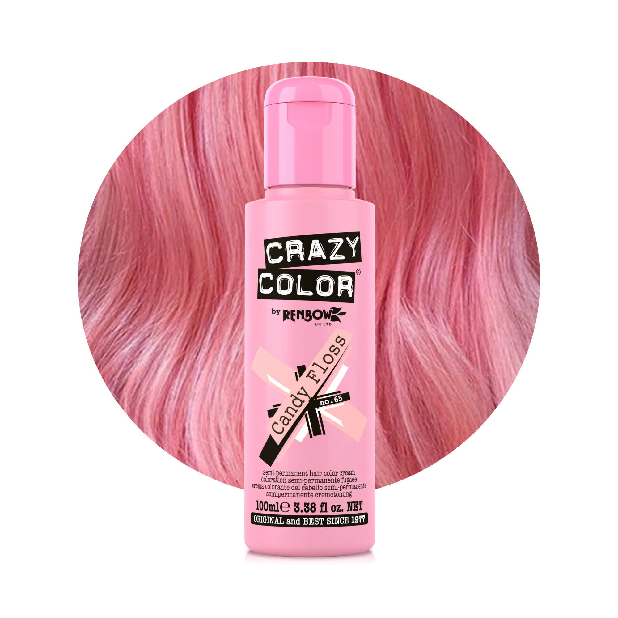 Crazy Color Barbe à Papa (Candy Floss) 65 100ml hair dye bottle by ABS France Wholesale
