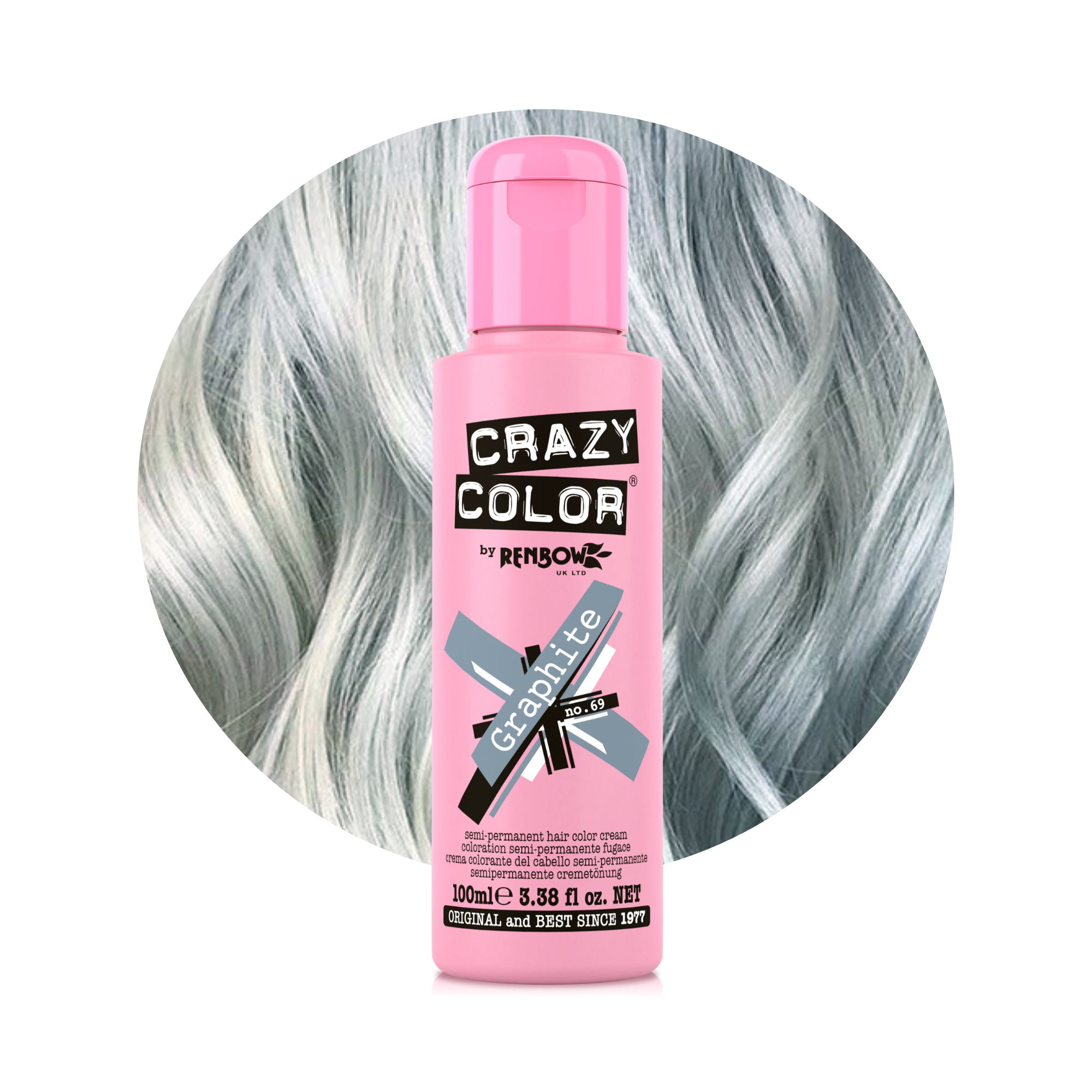 Crazy Color Graphite no. 69 100ml hair dye bottle by ABS France Wholesale