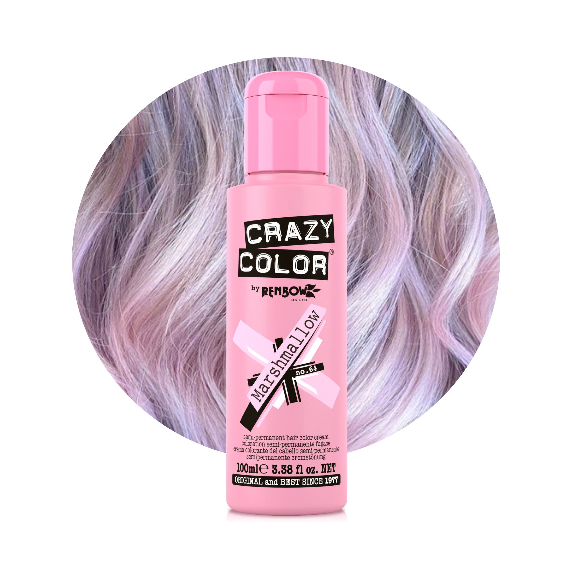 Crazy Color Guimauve (Marshmallow) no. 64 100ml hair dye bottle by ABS France Wholesale
