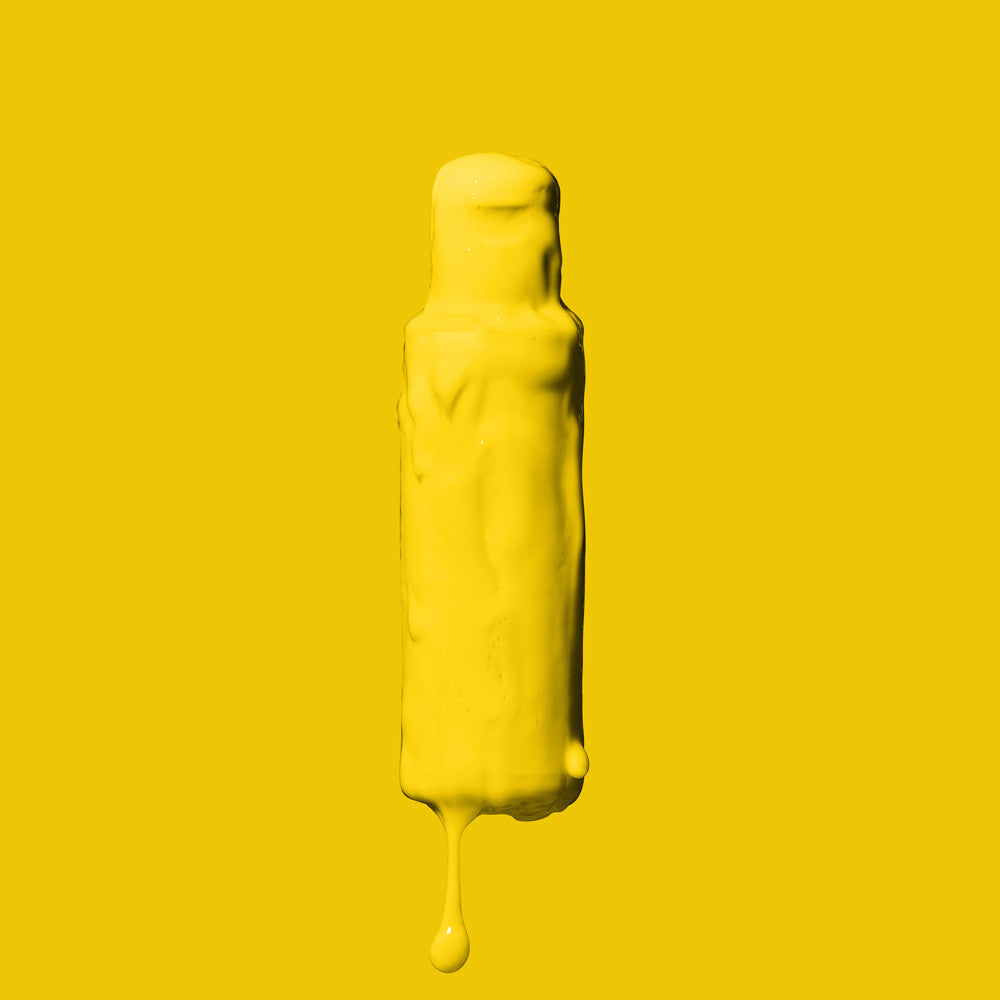 Crazy Color Jaune Canari (Canary Yellow) 49 100ml Hair Dye bottle liquid on a yellow background by ABS France Wholesale 