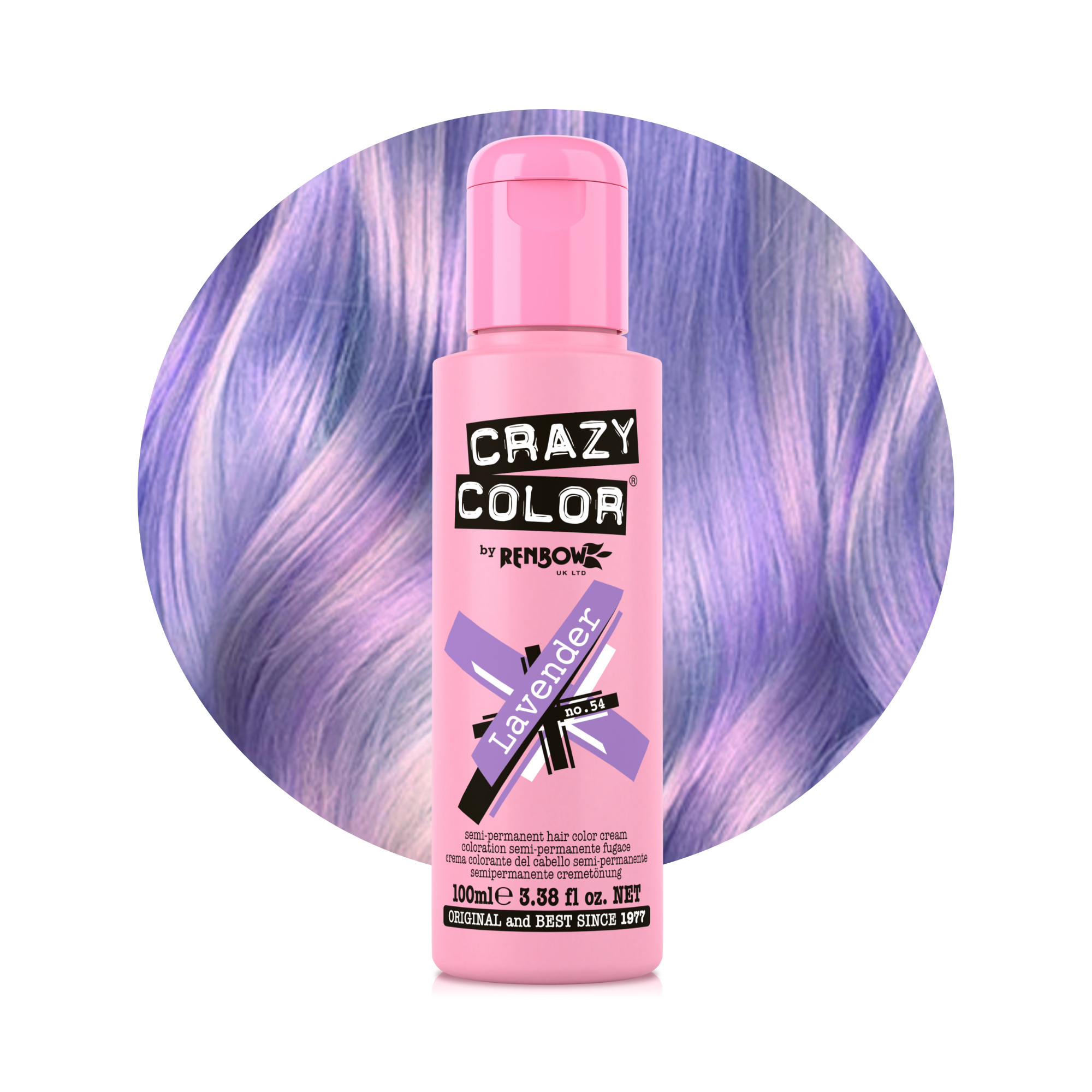 Crazy Color Lavender no. 54 100ml hair dye bottle by ABS France Wholesale