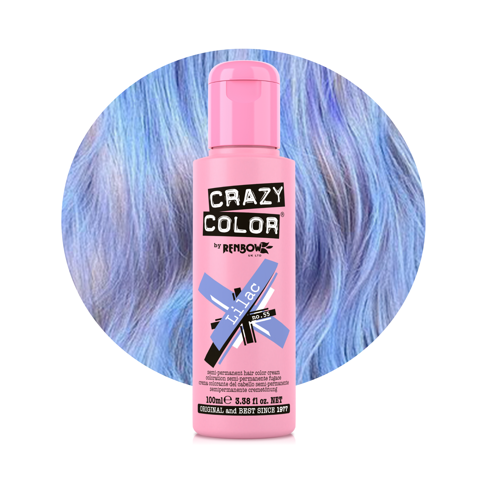 Crazy Color Lilac 55 100ml hair dye bottle by ABS France Wholesale