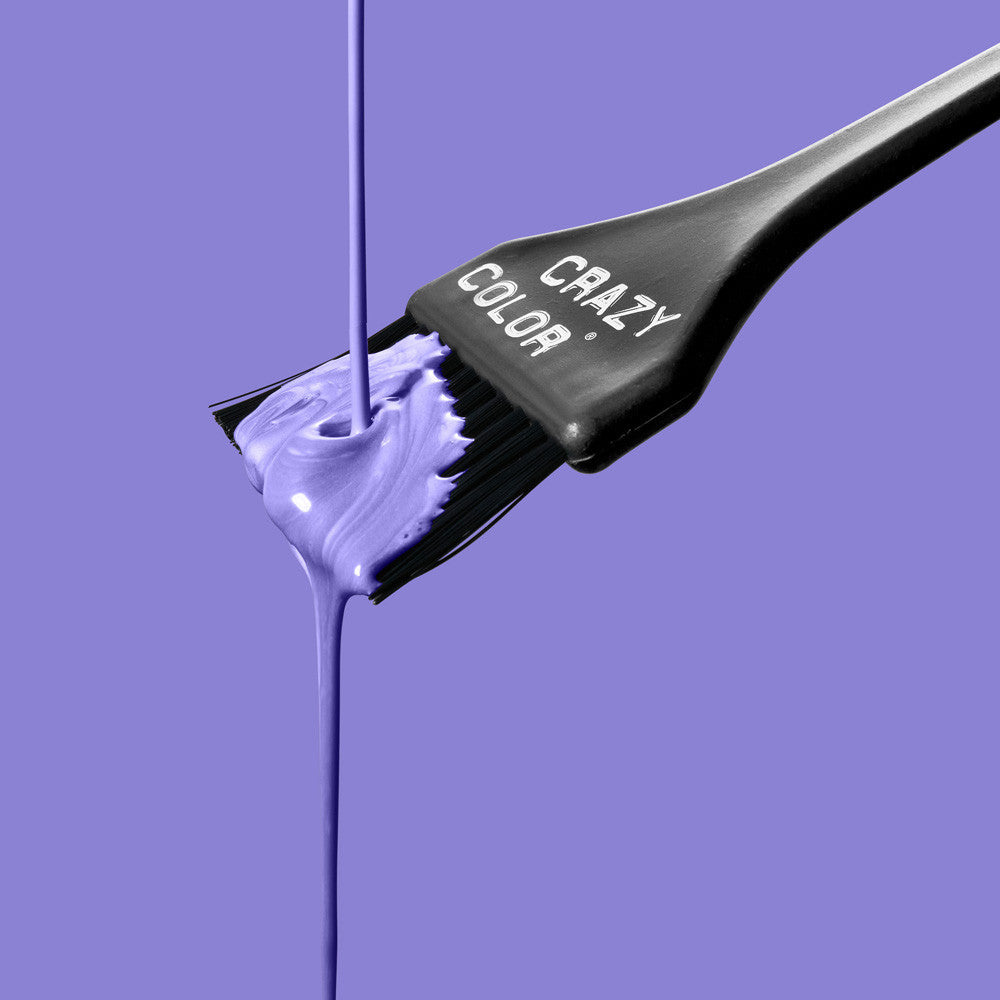 Brush with Lilac hair color and 'Crazy Color' branding on a purple background  by ABS France Wholesale