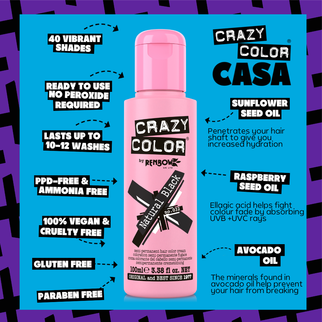 Crazy Color Natural Black 32 hair dye bottle by ABS France Wholesale