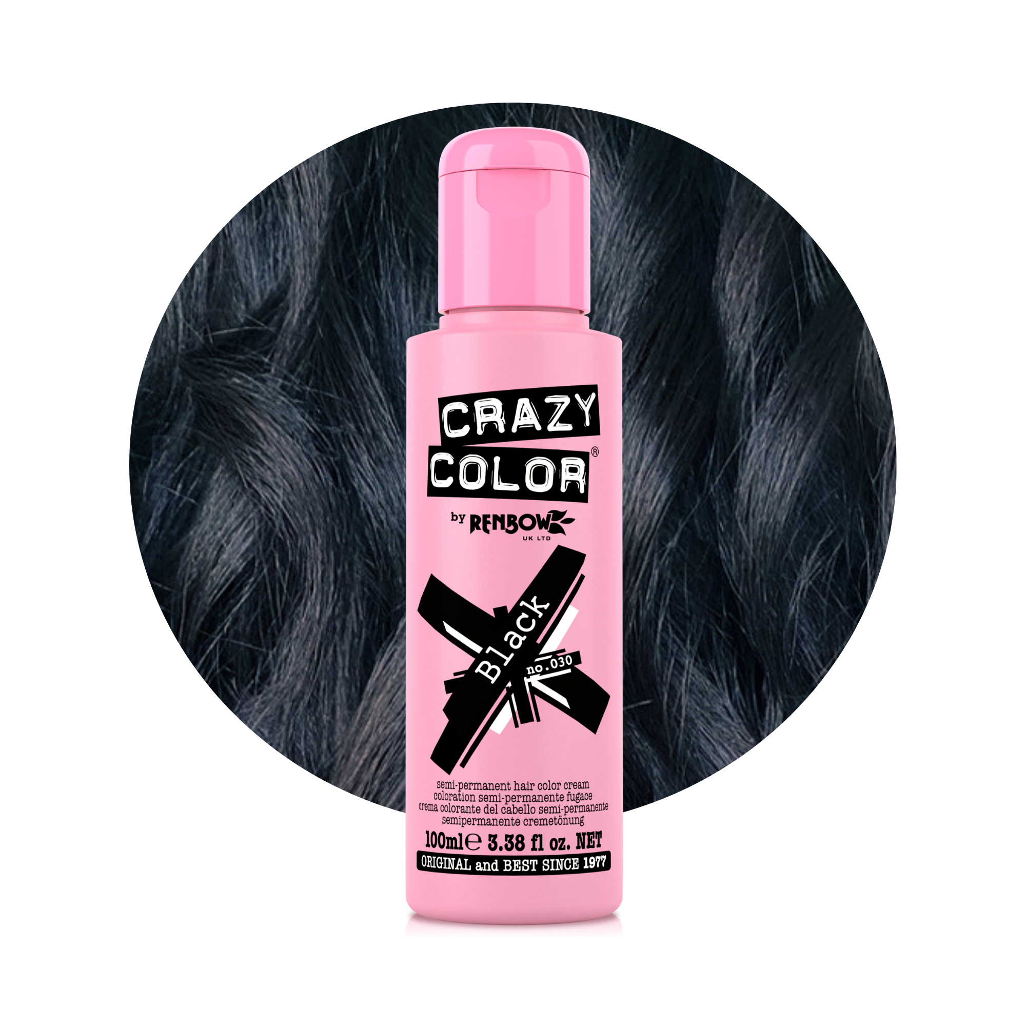 Crazy Color Noir (Black) no. 30 100ml hair dye bottle by ABS France Wholesale