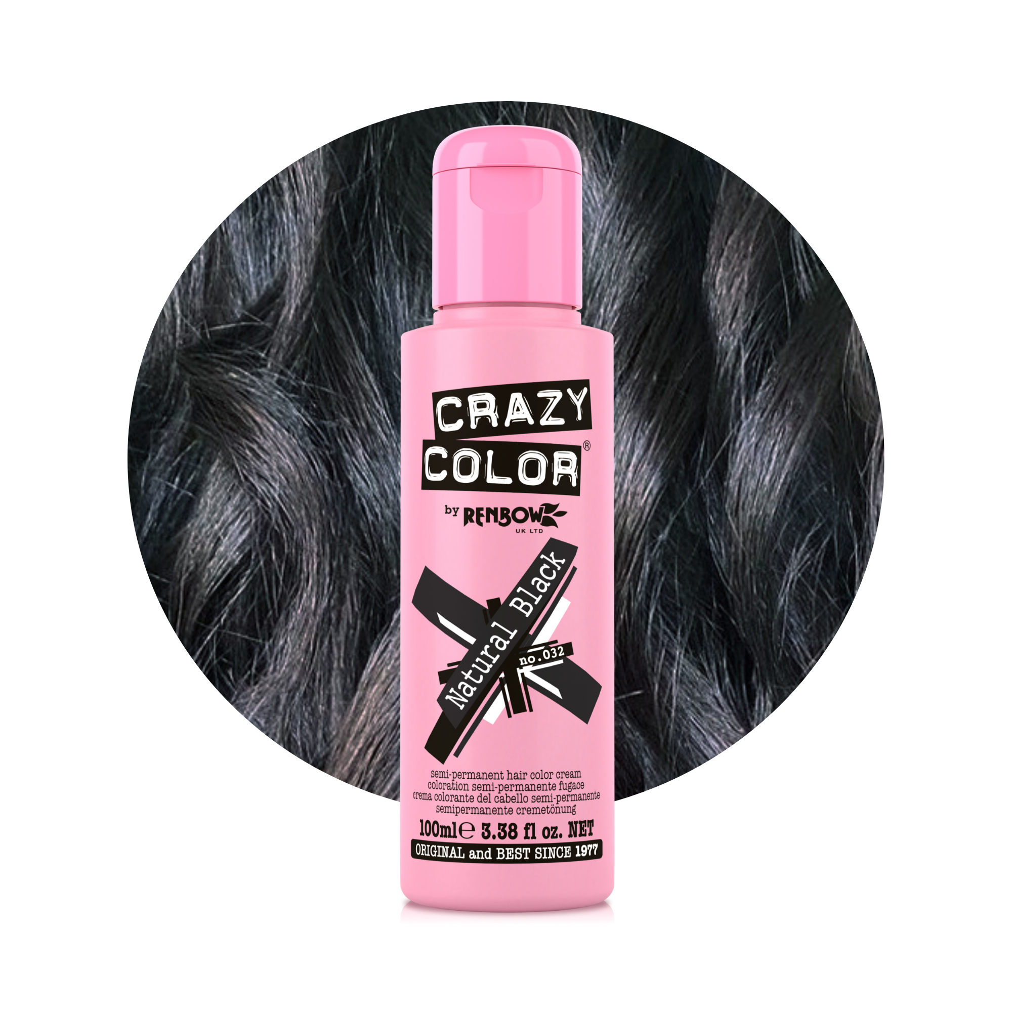 Crazy Color Noir Naturel (Natural Black) no. 32 100ml hair dye bottle by ABS France Wholesale