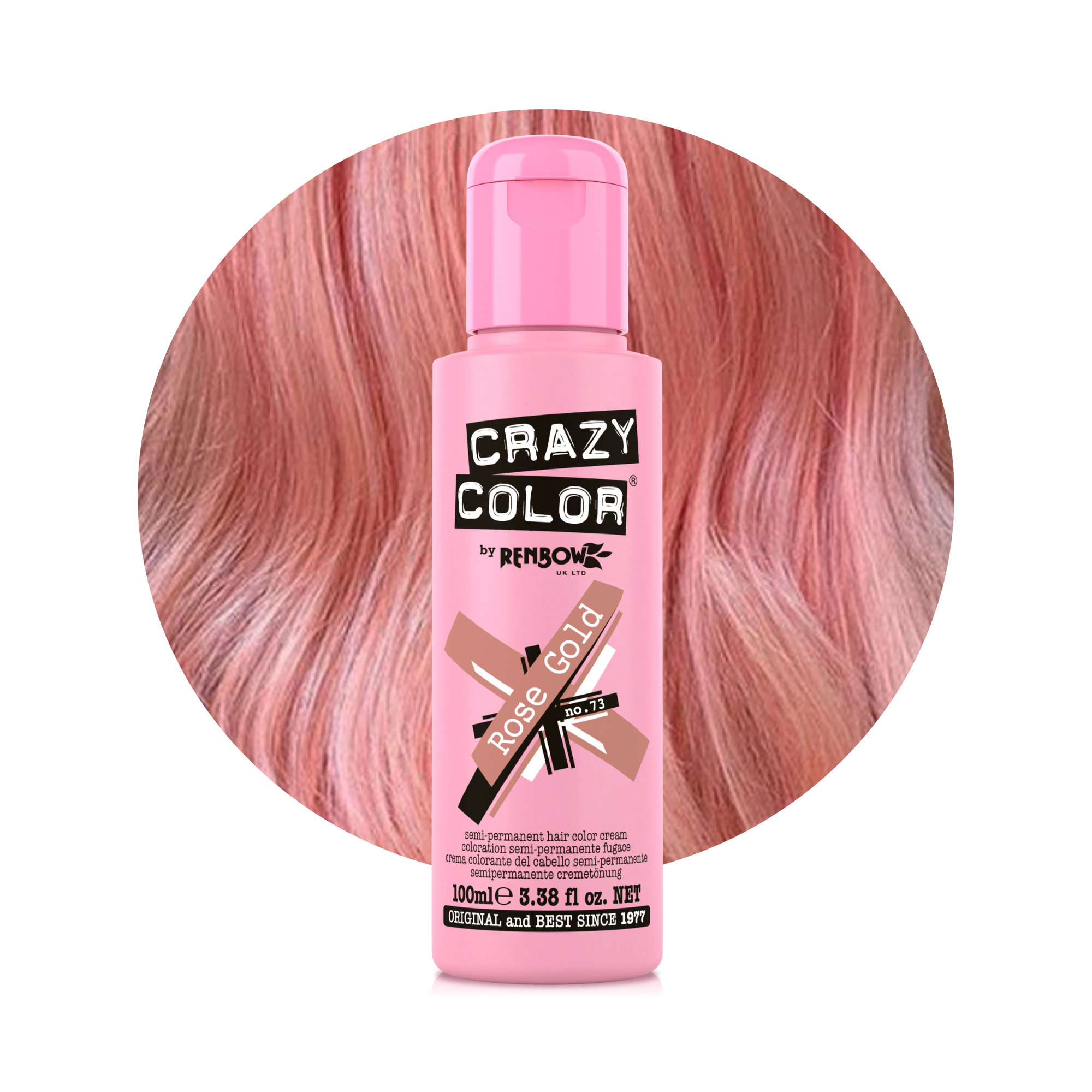 Crazy Color Or Rose (Rose Gold) no. 73 100ml hair dye bottle by ABS France Wholesale