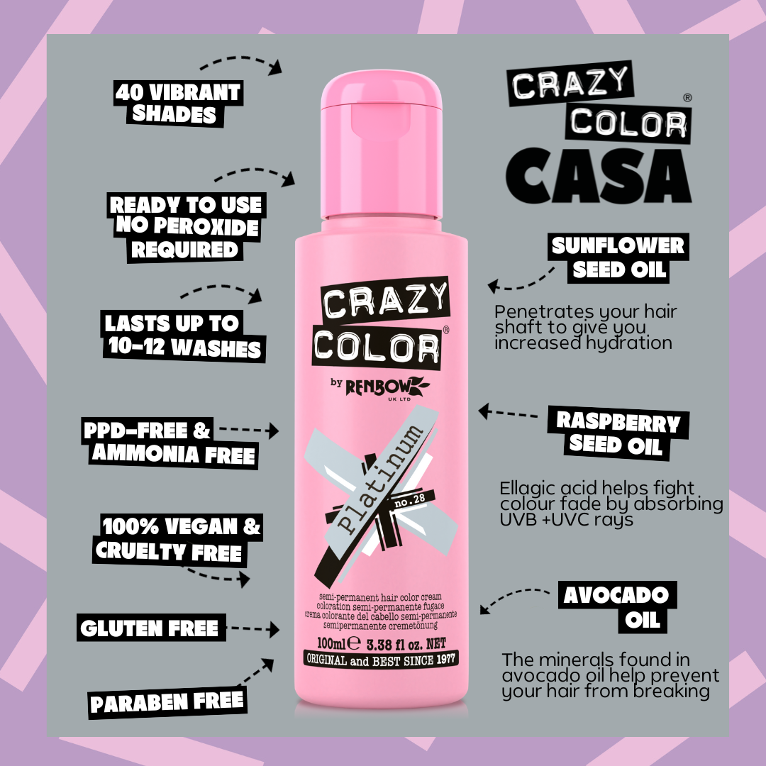 Crazy Color Platinum 28 hair dye bottle by ABS France Wholesale