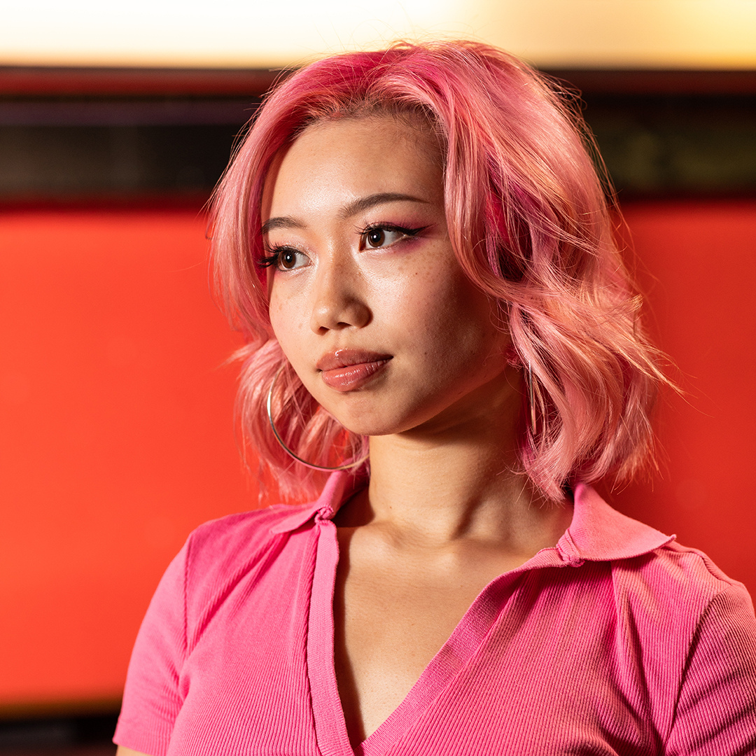 Crazy Color's person with pink hair & sweater by ABS France Wholesale