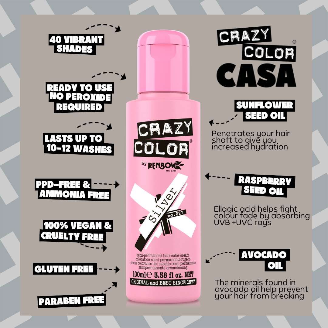 Crazy Color Silver 27 hair dye bottle by ABS France Wholesale