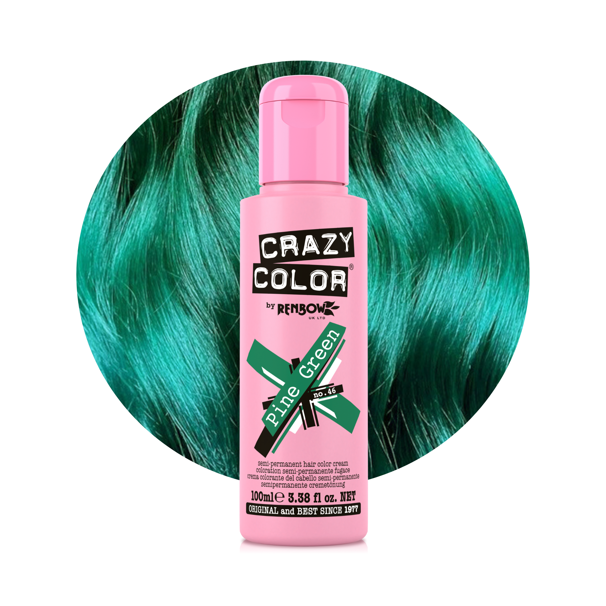 Crazy Color Vert Sapin (pine Green) no. 46 100ml hair dye bottle by ABS France Wholesale