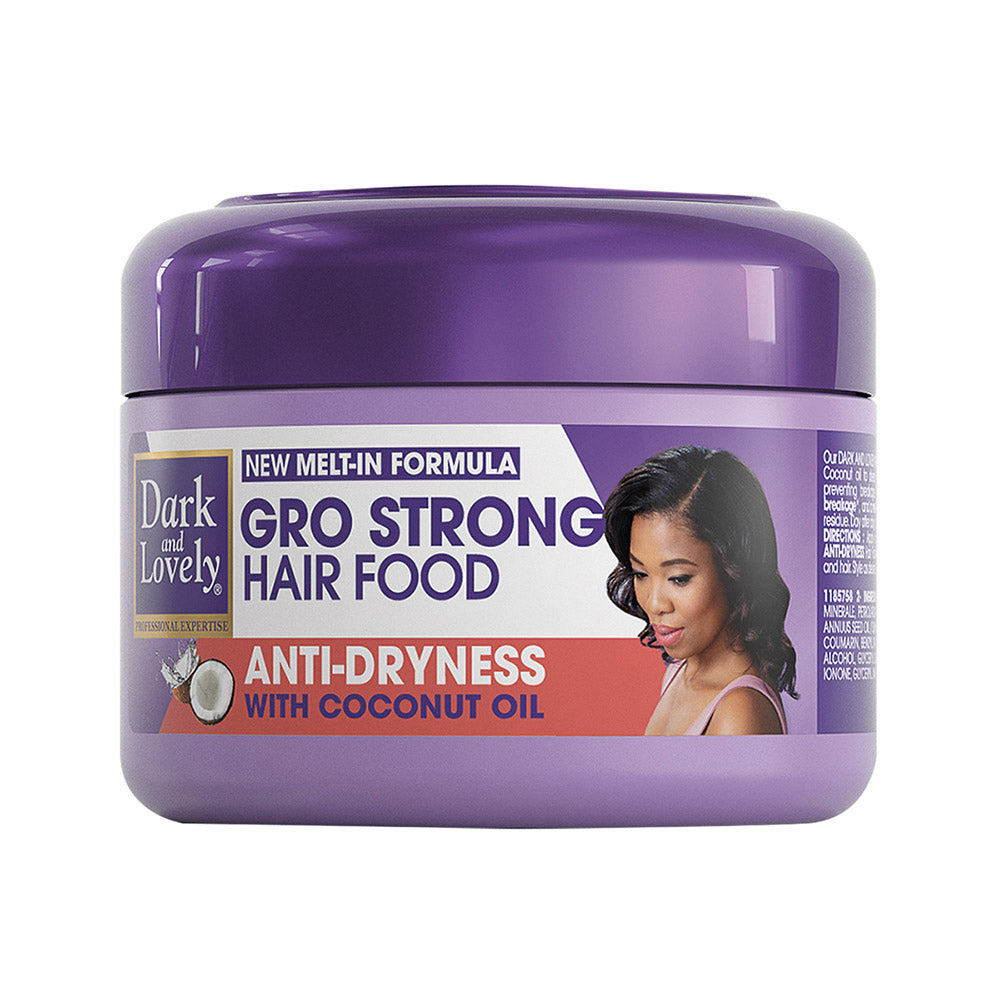 Purple jar of Dark and Lovely Gro Strong Anti-Dryness Hair Food 250ml by ABS France Wholesale