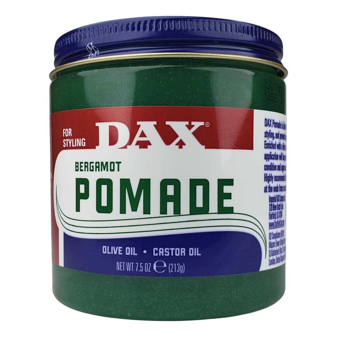 Green jar of DAX Bergamot Pomade 7.5oz by ABS France Wholesale