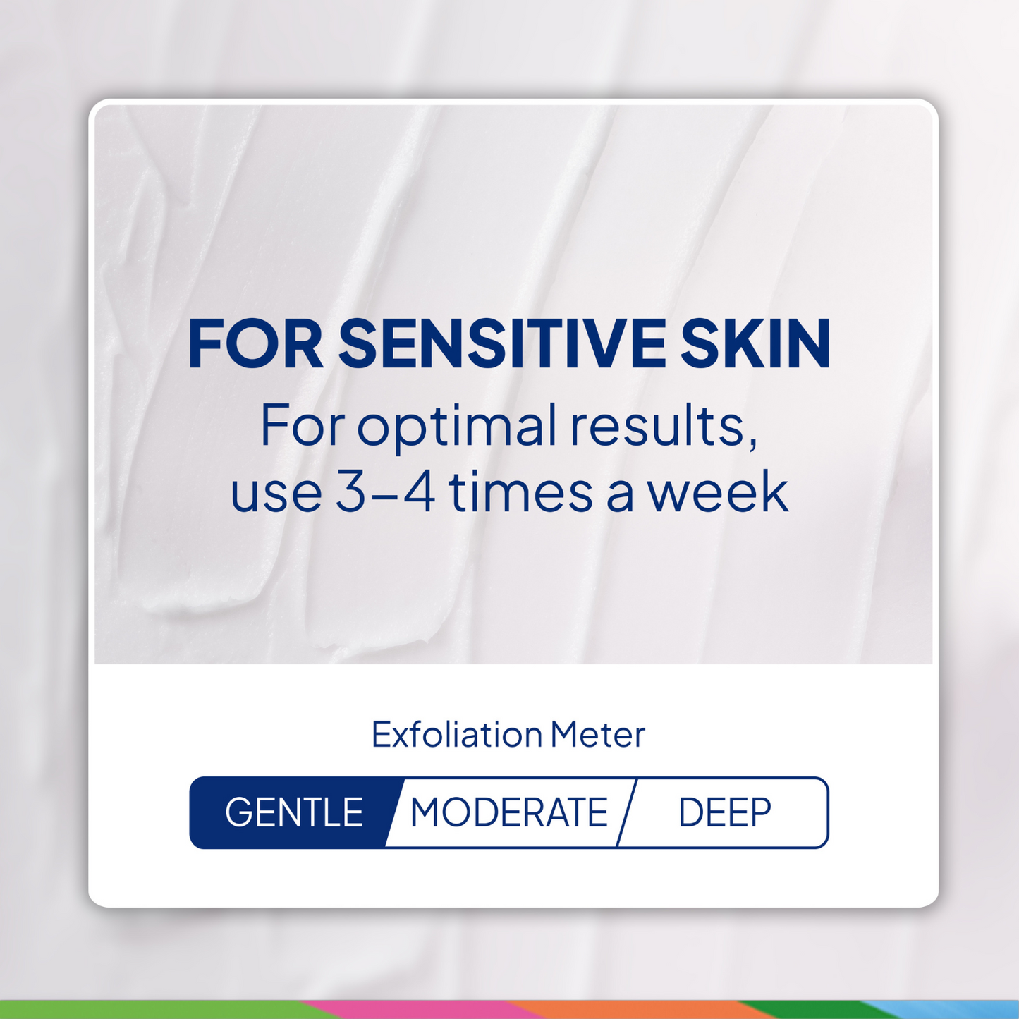 Exfoliation meter for sensitive skin with usage instructions for St. Ives Rose Water & Aloe Face Scrub Facial Micro-Exfoliant for Sensitive Skin 6oz - ABS France Wholesale