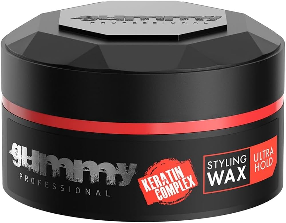 A container of FONEX GUMMY Rouge Cire Effet Fort 150 ml, which is a professional styling wax for hair care.