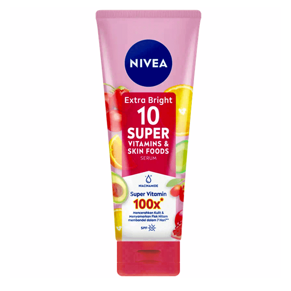  NIVEA Extra Bright 10 Super Vitamins & Skin Foods Serum Lotion 180ml
