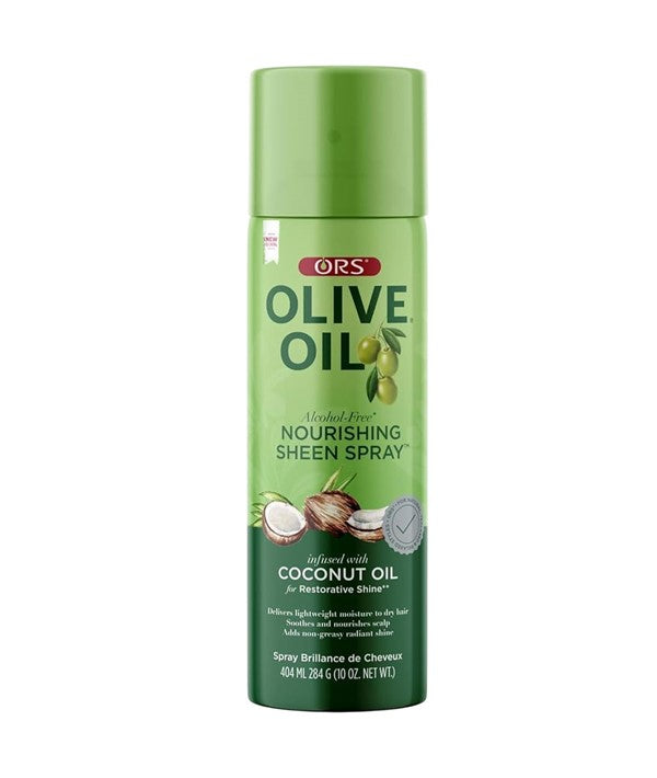 Olive Oil hair spray can on a white background