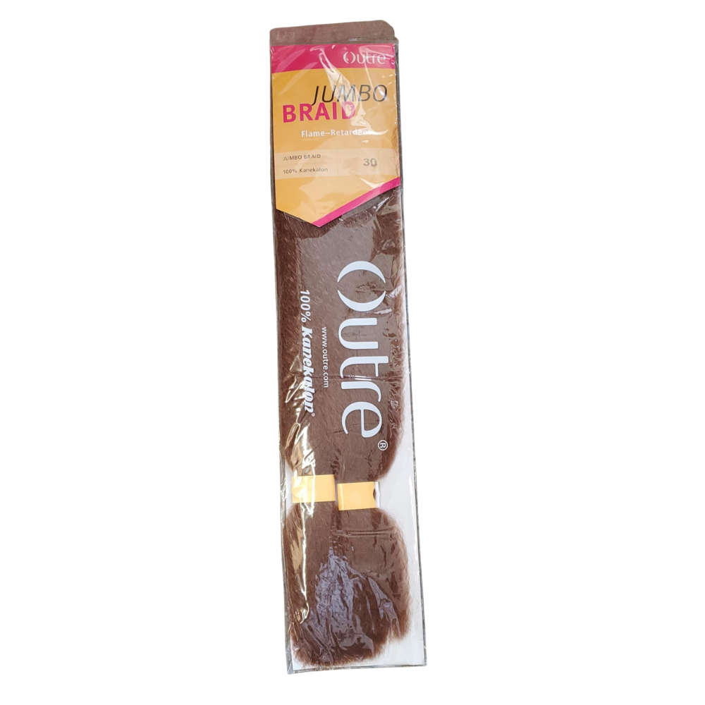 Outre Jumbo Braid Packaged hair extensions with 'Outre' branding on a white background