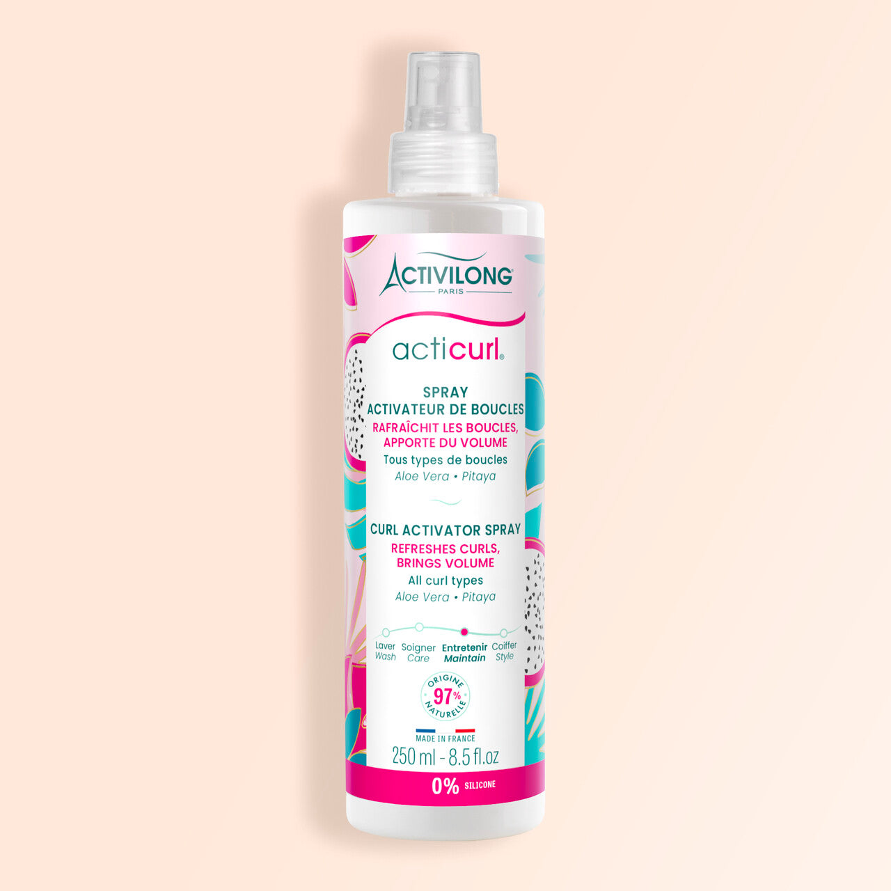 Bottle of ACTIVILONG ACTICURL Spray Activateur 250ml by ABS France Wholesale