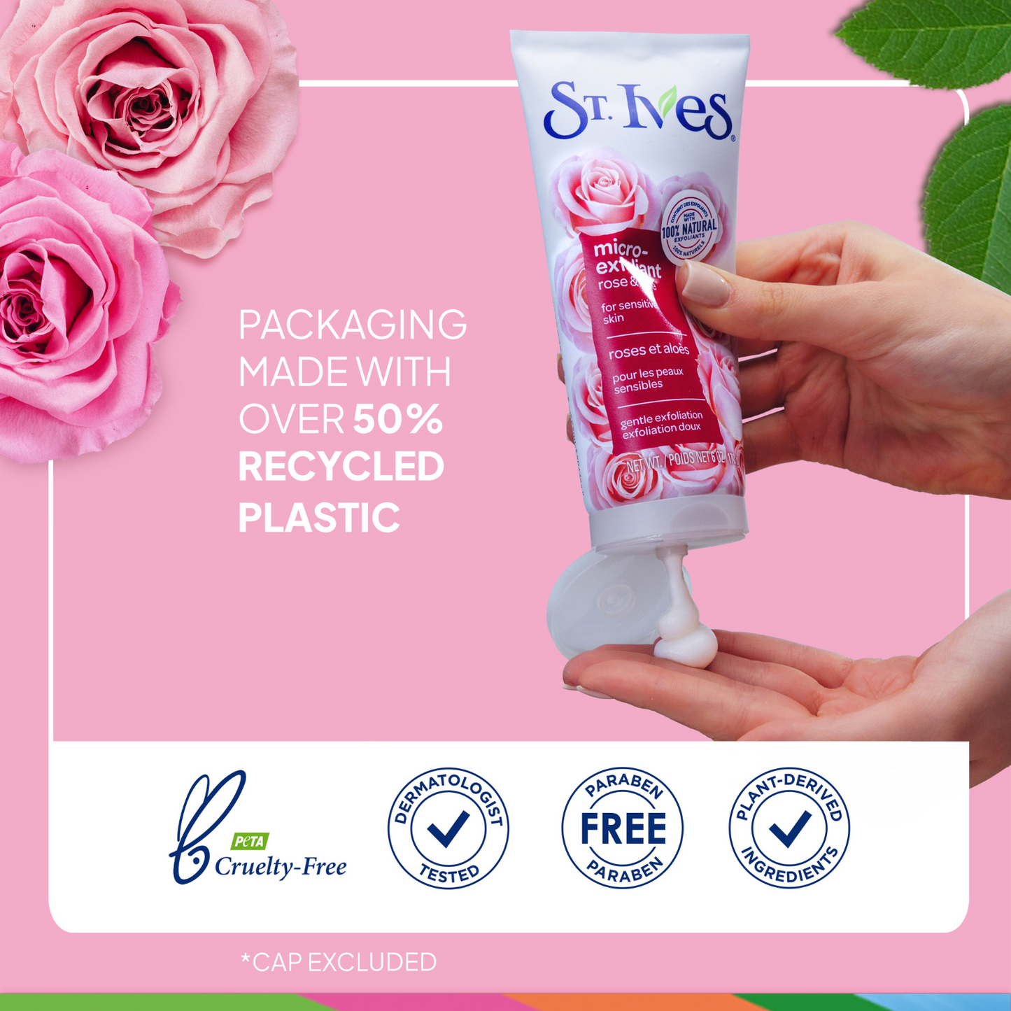 St. Ives Rose Water & Aloe Face Scrub Facial Micro-Exfoliant for Sensitive Skin 6oz - ABS France Wholesale