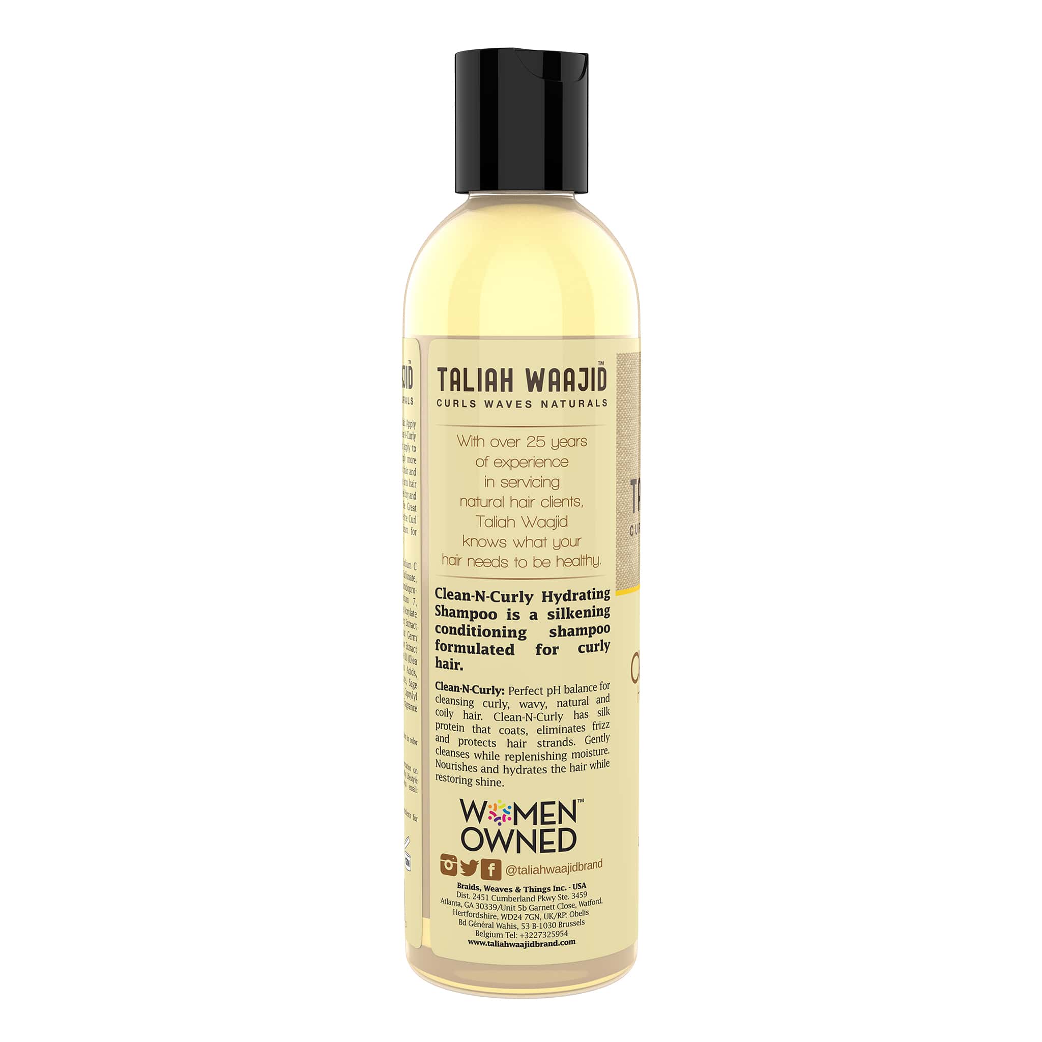 Taliah Waajid Curls Waves and Naturals Clean-N-Curly Hydrating Shampoo 8oz - ABS France Wholesale