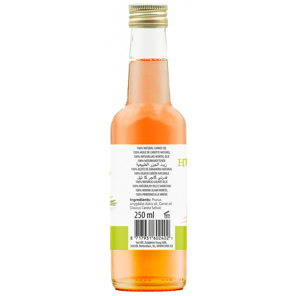 Backside of 250ml Bottle of YARI 100% Natural Carrot Oil by ABS France Wholesale