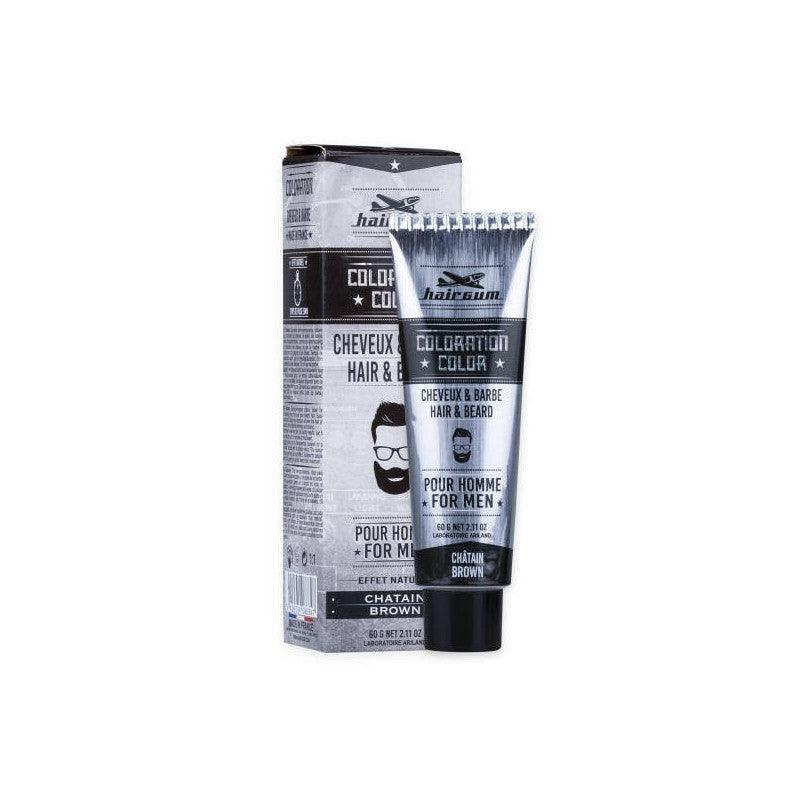 HAIRGUM BARBER COLORATION BARBE & CHEVEUX 4 CHATAIN 60G