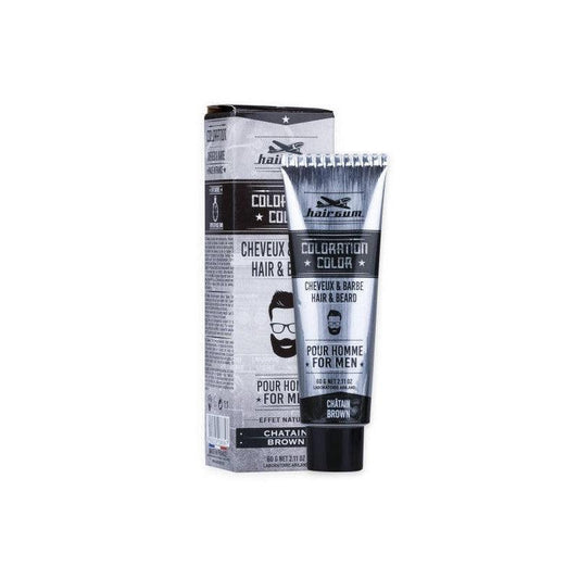 HAIRGUM BARBER COLORATION BARBE & CHEVEUX 4 CHATAIN 60G