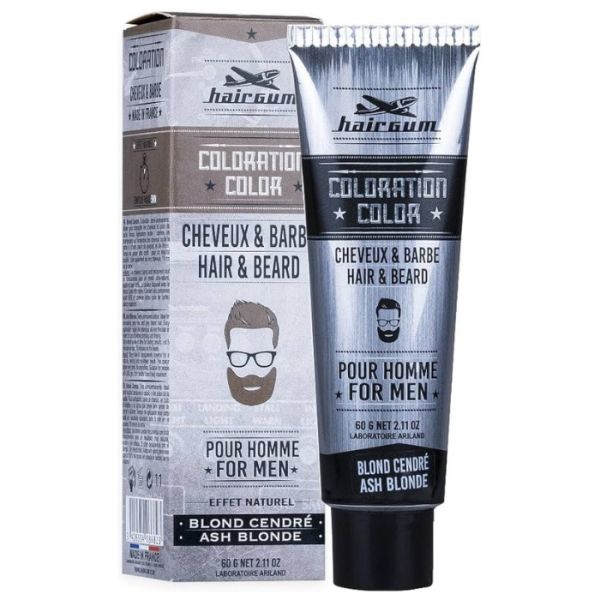 Coloration Cheveux & Barbe blond clair cendré N7.1 Hairgum 60ml