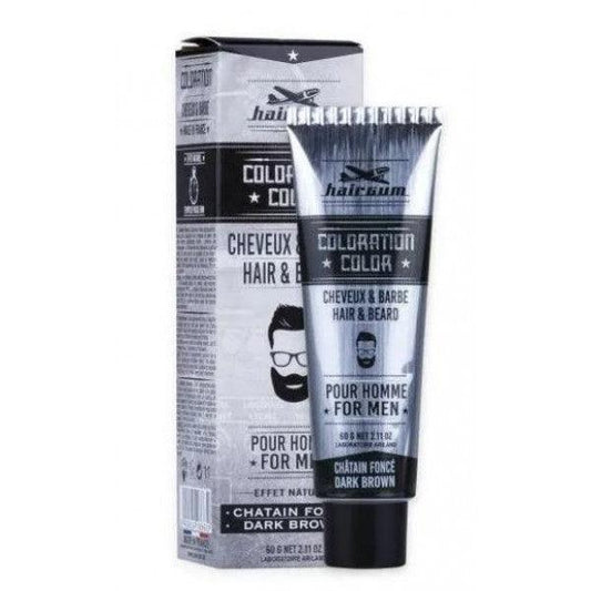 HAIRGUM BARBER COLORATION BARBE & CHEVEUX 3 CHATAIN FONCE 60G