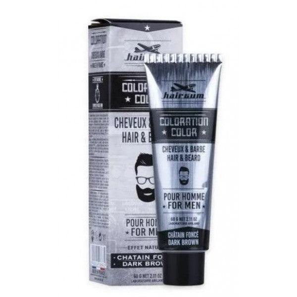 HAIRGUM BARBER COLORATION BARBE & CHEVEUX 3 CHATAIN FONCE 60G
