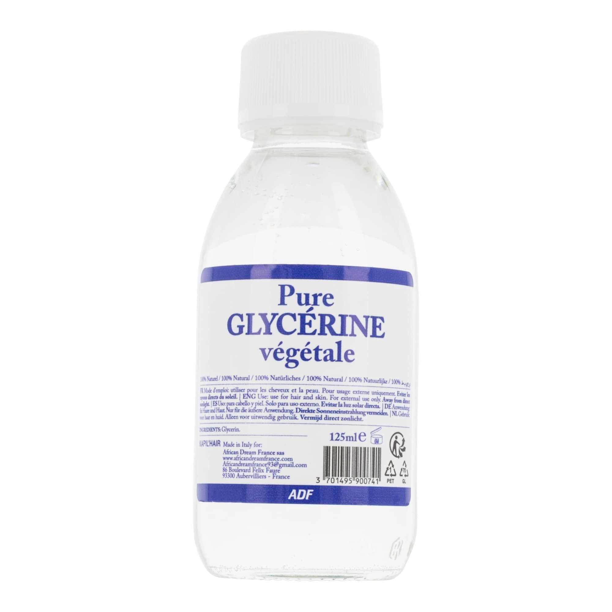 Bottle of pure glycerine with a white label on a white background by ABS France Wholesale