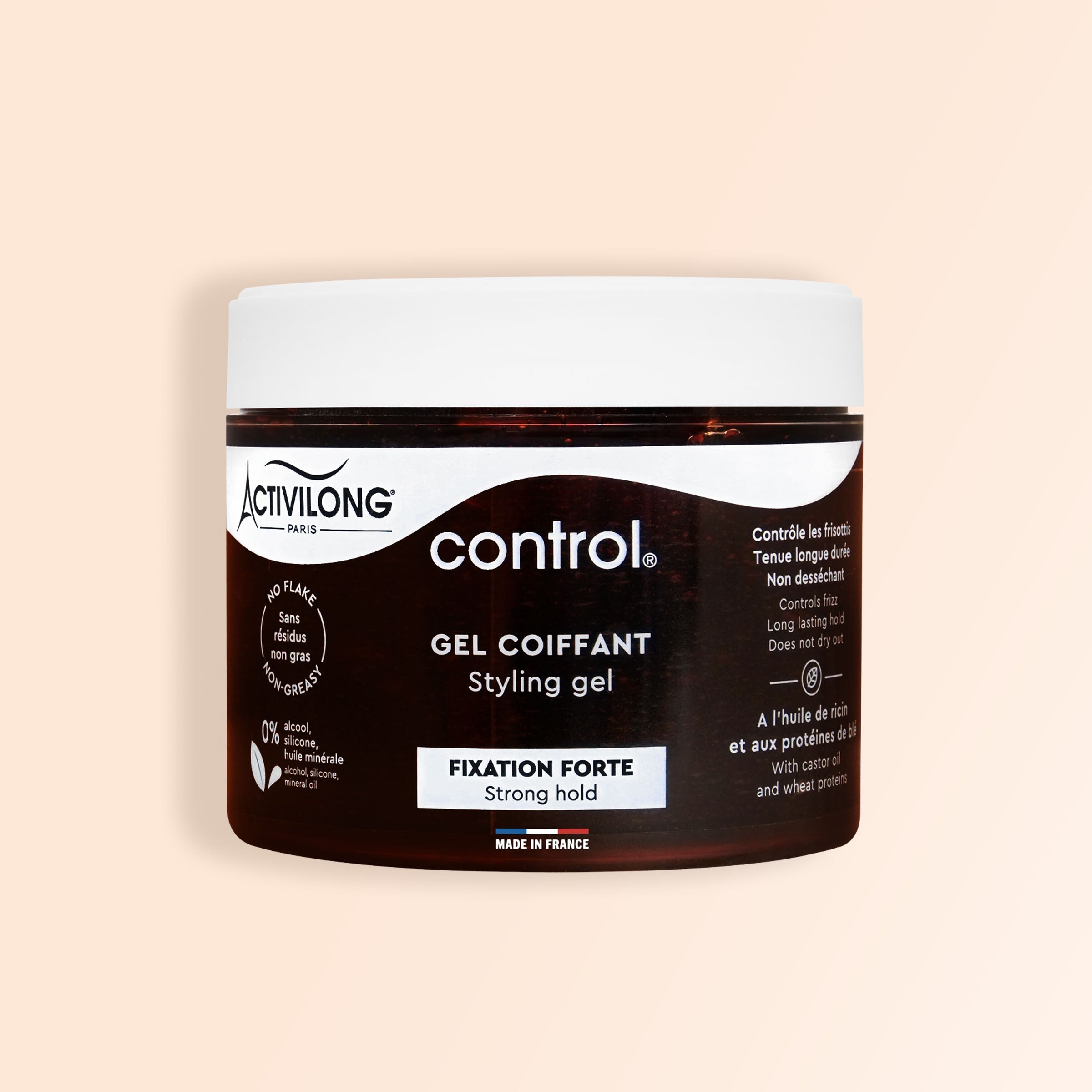 Jar of ACTIVILONG Gel Coiffant Fixation Forte CONTROL 300ml by ABS France Wholesale